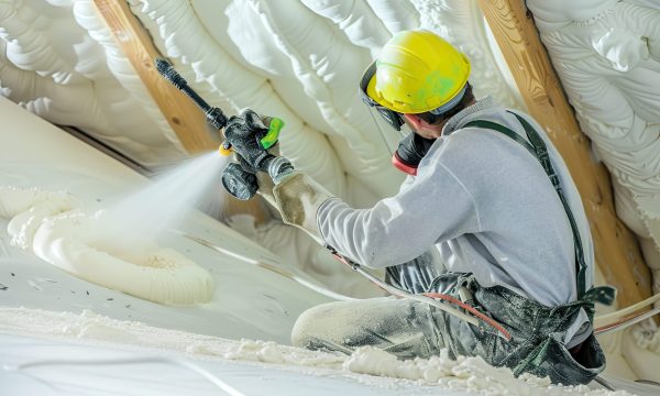 spray foam to a rim joist scaled